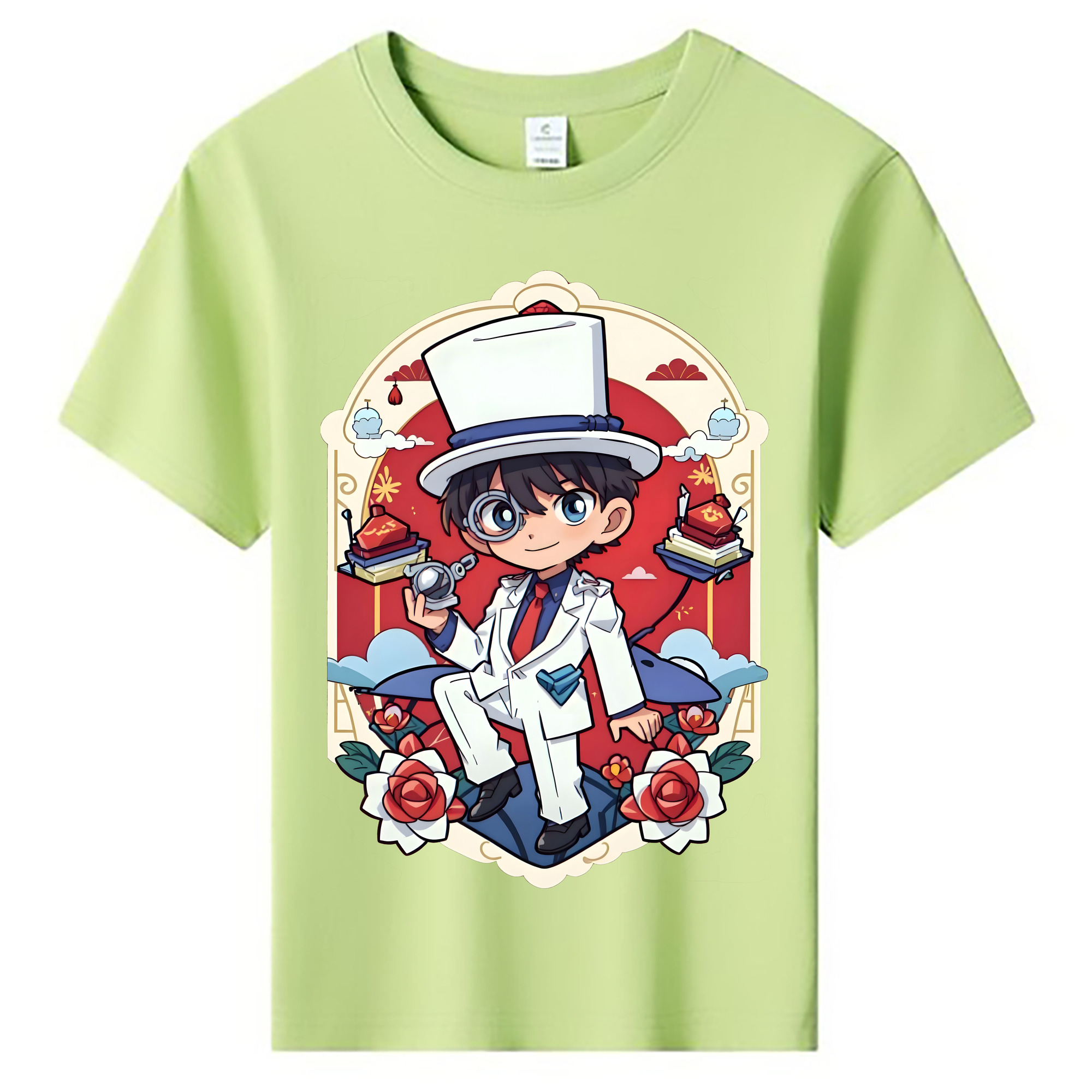 （画像用） 名探偵コナン くろば かいと Detective Conan Kuroba Kaito 綿100％キッズTシャツ（フロントプリント）